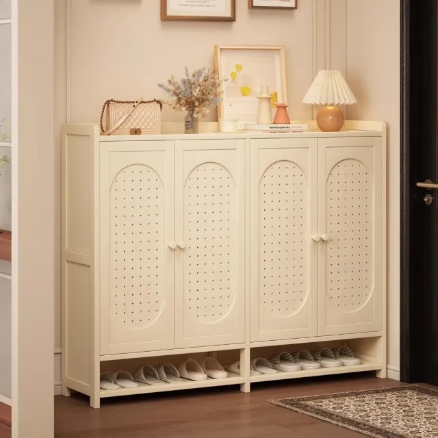 中古塑藤楠竹鞋櫃（60x33x99cm 7層 33cm加寬 開放式底層 全封閉防塵）