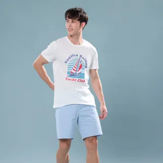 【NAUTICA】官方旗艦 男裝 經典帆船印花短袖T恤(白色)
