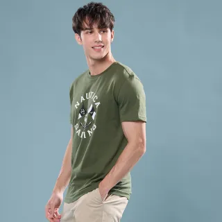 【NAUTICA】官方旗艦 男裝 船錨旗幟短袖T恤(墨綠色)