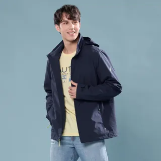 【NAUTICA】官方旗艦 男裝 城市機能防風防潑水連帽外套(藍色)