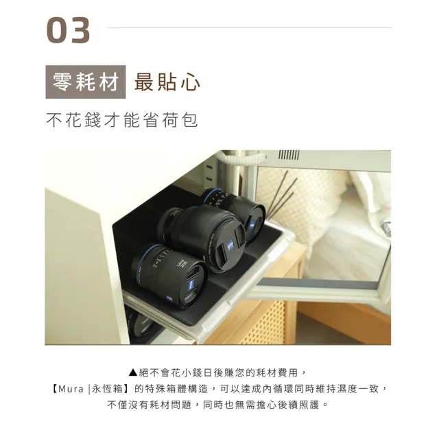 【MURA】40公升全功能電子防潮箱 MU-40TD(永恆箱/除濕/殺菌/省電/霧雪白/暗夜黑)