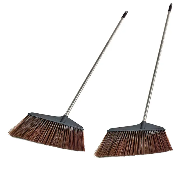 【VICTORY】業務用不鏽鋼長桿特大戶外掃把52cm-2支(落葉掃 庭院掃 室外掃 大掃把)