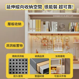 【靚白家居】設計師電腦桌 120公分 大書架款(電競桌 書桌 洞洞板 工作桌 居家辦公 邊桌 餐桌)