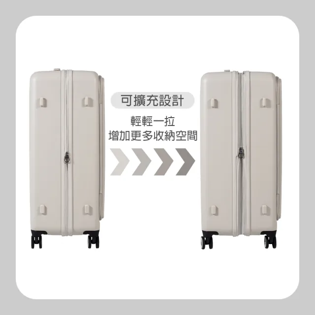 【TLCSTORE】SCANDINAVIAN FOREST北歐小刺蝟 24吋前開可擴充上掀行李箱(2年保固 海關鎖)