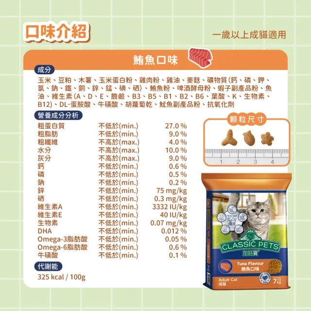 【Classic Pets 加好寶】貓乾糧 7KG(貓飼料/成貓)