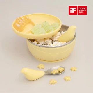 【CYD TERRA 官方直營】PICABOO布咔寶學習餐具組（寶寶餐具/不銹鋼叉匙/不鏽鋼碗）(彌月禮盒)