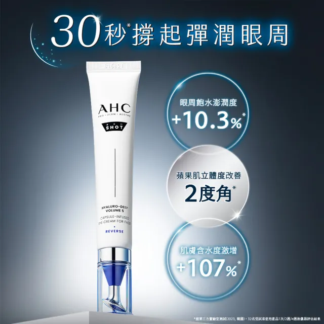 【AHC】醫美科研超導水光玻尿酸彈潤組_眼霜30ml+精華40ml(HA精華/保濕修護)