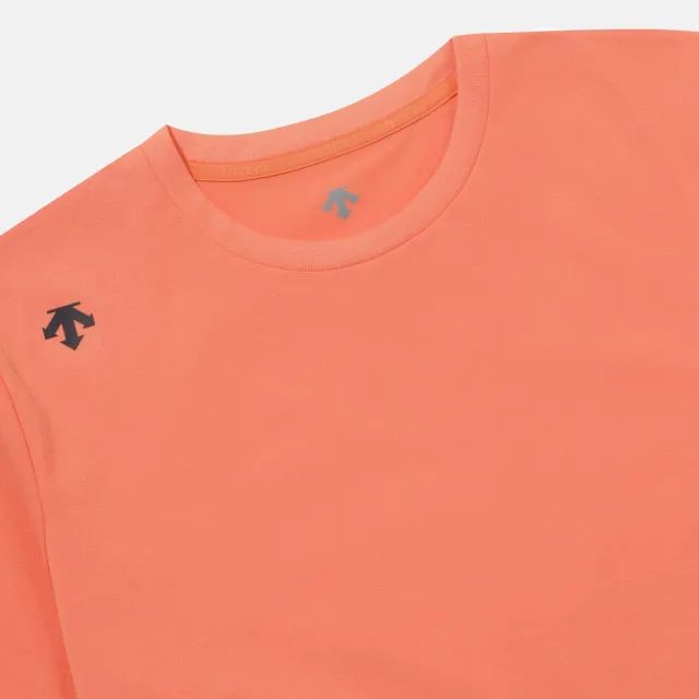【DESCENTE】短袖上衣 男 女 中性 快排 UNI TOUGH ESSENTIAL SHORT SLEEVE 棉花糖粉 SR123UTS11-CPNK
