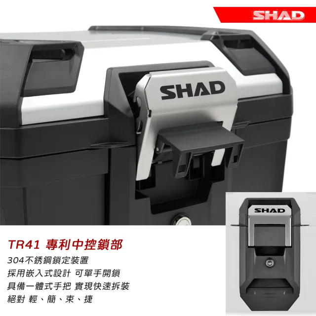 【SHAD】機車用 可攜式-快拆行旅箱-TR41 鋁飾蓋款(原廠公司貨 TR41-33x47x41cm)