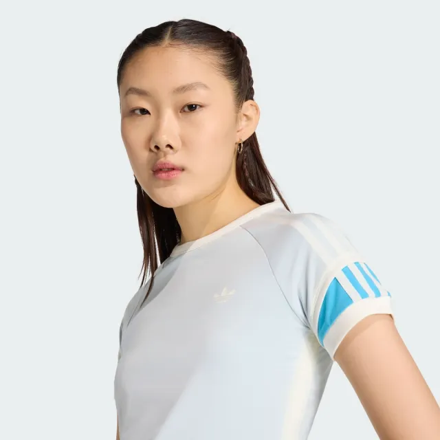 【adidas 愛迪達】運動 休閒 短袖 T恤 女上衣 LAYERED CALITEE(KW4527)