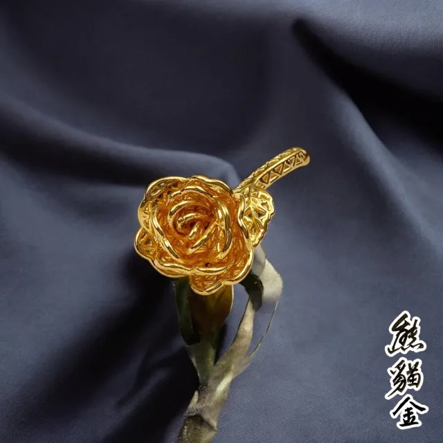 [熊貓金]黃金擺飾金燦玫瑰0.29錢