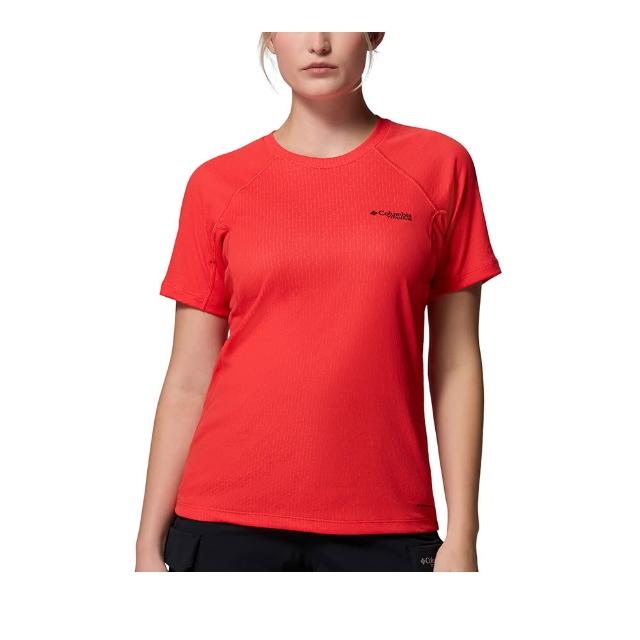 【Columbia 哥倫比亞】女款-防曬UPF50快排短袖上衣- DriVenture™ Short Sleeve-鮮紅色(UAR01090ST/KS)