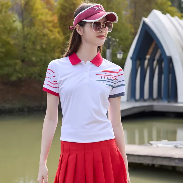 【LEIDOOE】運動休閒細針雙面排汗女短POLO衫(96285)