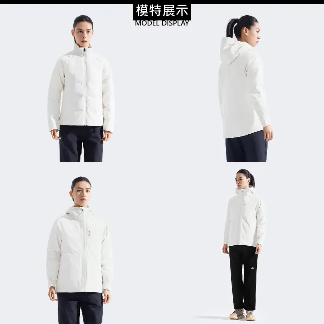 【The North Face】女 DV防水兩件式羽絨外套《沙丘白》8ED1/防風外套/防水三合一外套