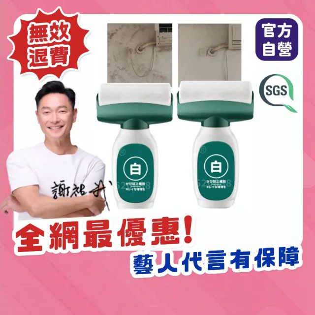 【寶媽咪】台灣草本防黴白牆刷2入(整修裝潢/無甲醛/防黴不泛黃/植物性配方/裂縫/牆壁補牆膏)