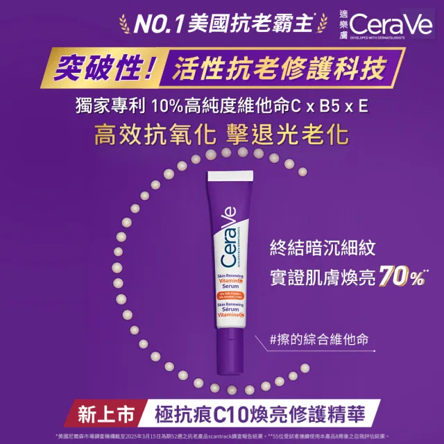 【CeraVe 適樂膚】全新上市★極抗痕C10煥亮修護精華 30ml(煥亮修護)