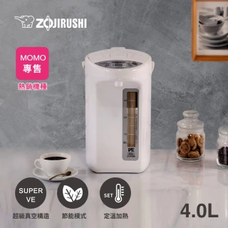 【ZOJIRUSHI 象印】MOMO專售(CV-TMF40MM) SuperVE 真空省電微電腦電動熱水瓶 4L(TWF/TMF)