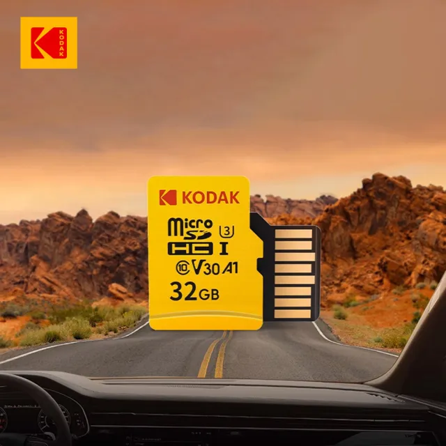 【Kodak 柯達】UHS-I U3 V30 A1 MicroSD 128GB 高速記憶卡-黃色(優質晶圓/防水/耐溫/抗衝擊)