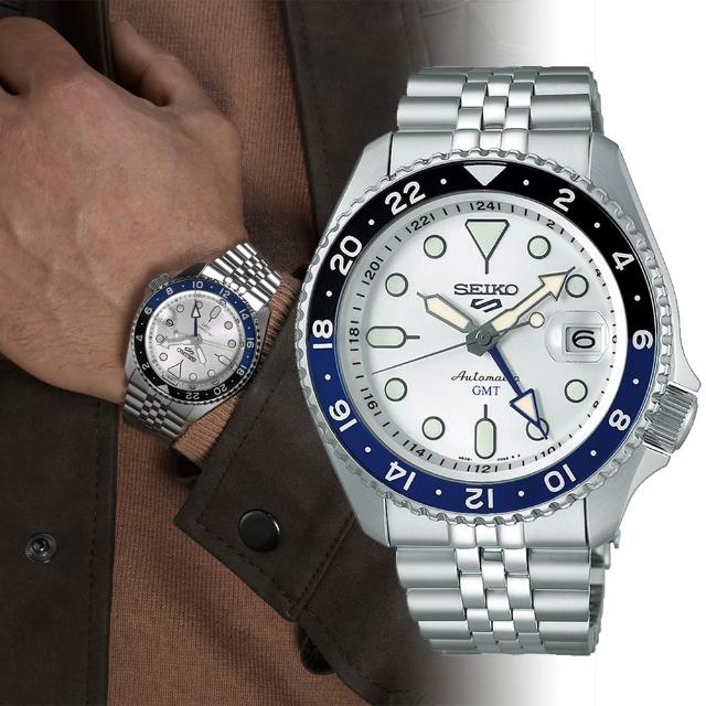 【SEIKO 精工】5 Sports GMT雙時區機械錶-42.5mm 父親節 送禮(4R34-00A0S/SSK033K1)