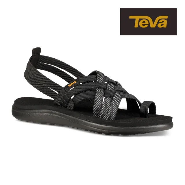 【TEVA】涼鞋 女鞋 交叉織帶涼鞋 雨鞋 水鞋 Voya Strappy 黑灰 TV1099271HBK