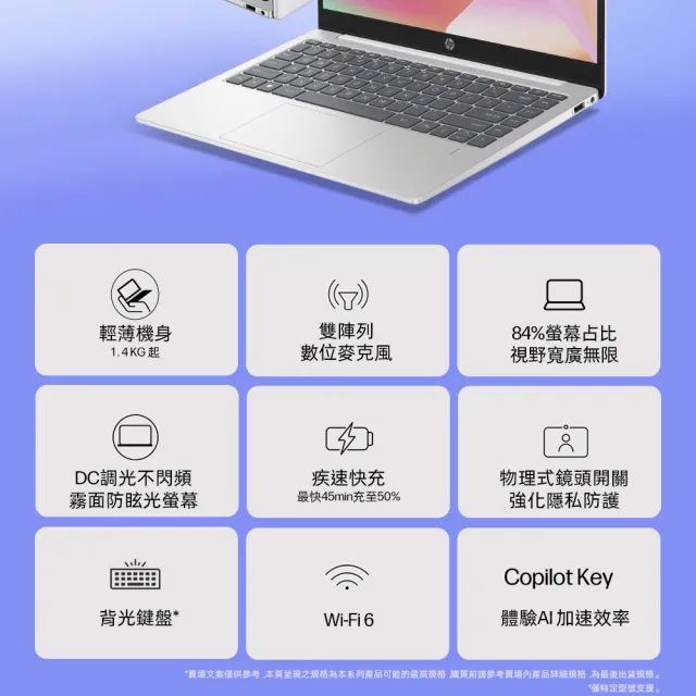 【HP 惠普】筆電包/滑鼠★14吋Ultra 7-155H輕薄效能筆電(Laptop 14-ep1205TU/24G/512G/W11/星河銀)