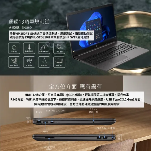 【HP 惠普】15.6吋 N150 商務筆電(250RT G9/N150/8G/256G SSD/無作業系統)