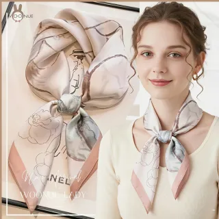 【WOONUE】多款春時尚歐美70cm貴婦高級絲緞絲綢質感小領巾方巾絲巾圍巾頭巾(母親老婆女友閨蜜情人節禮物)