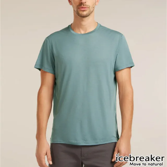 【Icebreaker】男 美麗諾羊毛 Core 圓領短袖上衣.T恤.運動休閒衫/萊賽爾(天絲)混紡/ IB0A56X4-0A5 霧綠藍