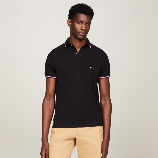 【TOMMY HILFIGER】官方旗艦館 CORE 修身版有機棉 POLO 衫_黑色
