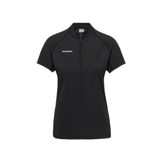 【Mammut 長毛象】Ducan FL Half Zip T-Shirt AF W 抗菌半拉鍊短袖排汗衣 黑色 女款 #1017-07330