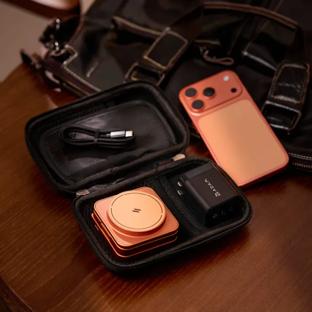 【ADAM 亞果元素】Mag 3 Ultra Qi2.2 25W 折疊式三合一無線充電座(無線/Magsafe)