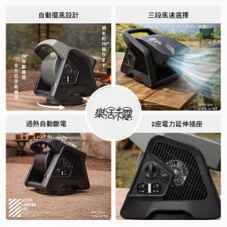 【樂活不露】二代有點意思多功能擺頭渦輪扇 露營風扇 循環扇 三段風速 自動擺風 逐露天下