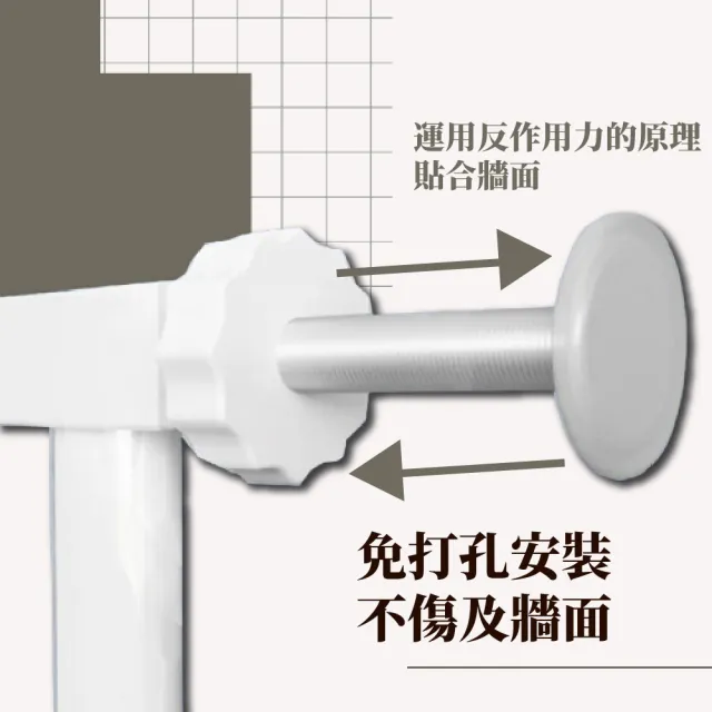 【KIDS PARK】獨家訂製高100公分適用寬75-84cm安全門欄(雙向自動回彈/寵物門欄/狗圍欄/樓梯口門欄)