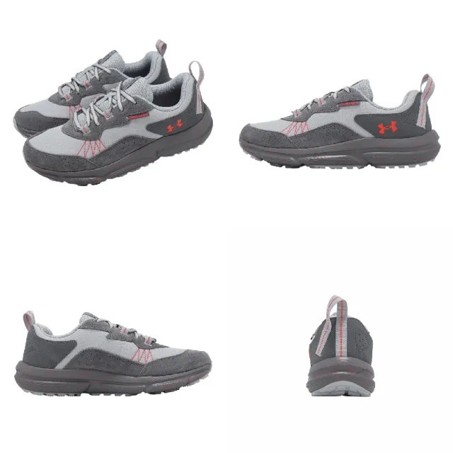 【UNDER ARMOUR】越野跑鞋 Charged Verssert 2 男鞋 灰 紅 抗撕裂 麂皮 3027178011