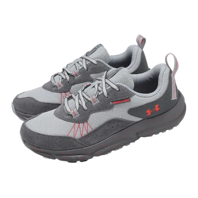 【UNDER ARMOUR】越野跑鞋 Charged Verssert 2 男鞋 灰 紅 抗撕裂 麂皮 3027178011