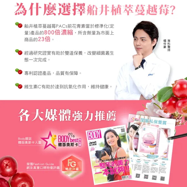 【funcare 船井生醫】植萃蔓越莓6盒_共180顆(蔓越莓/洛神花/維生素C/私密保養)
