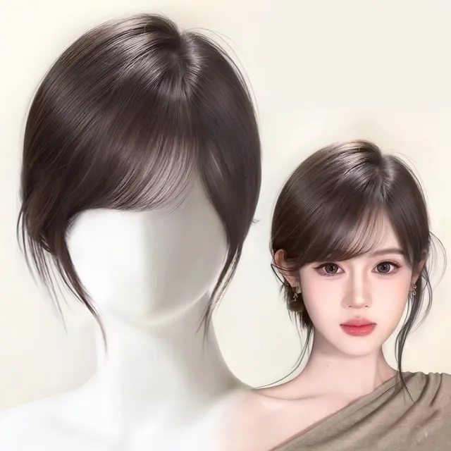 【HaNA 梨花】地表最強修容術 日系空氣感斜瀏海假髮片 真髮混絲 超擬真不穿幫