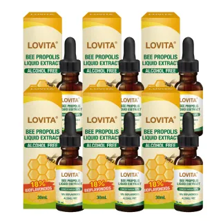 【LOVITA 愛維他】加拿大蜂膠滴液 6入組 共180ml;18%生物類黃酮(滴劑 無酒精 無防腐劑)
