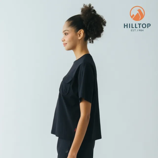 【Hilltop 山頂鳥】Polygiene抗菌吸濕快乾抗UV T恤 女款 黑｜PS04XFQ3ECA0