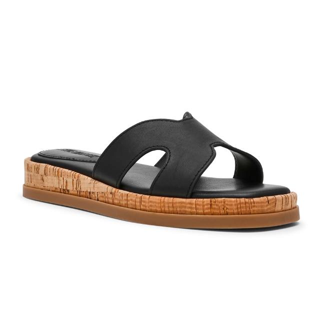 【steve madden】素面雙U拼接拖鞋 BENCHMARK(黑色)