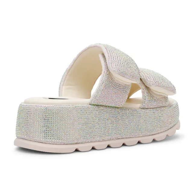 【steve madden】泡泡閃鑽厚底拖鞋 TOKIYO(銀白色)