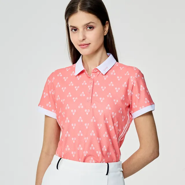 【PING】女款USA吸濕排汗短袖POLO衫-橘(環保素材/GOLF/高爾夫球衫/RA26113-25)