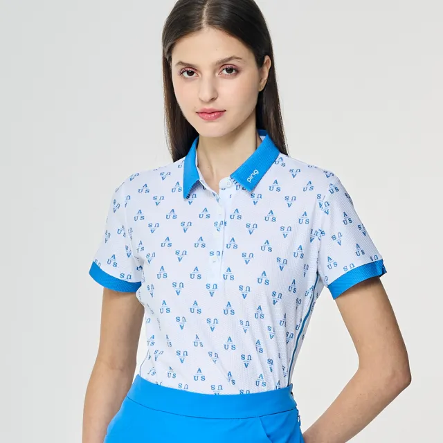 【PING】女款USA吸濕排汗短袖POLO衫-白(環保素材/GOLF/高爾夫球衫/RA26113-87)