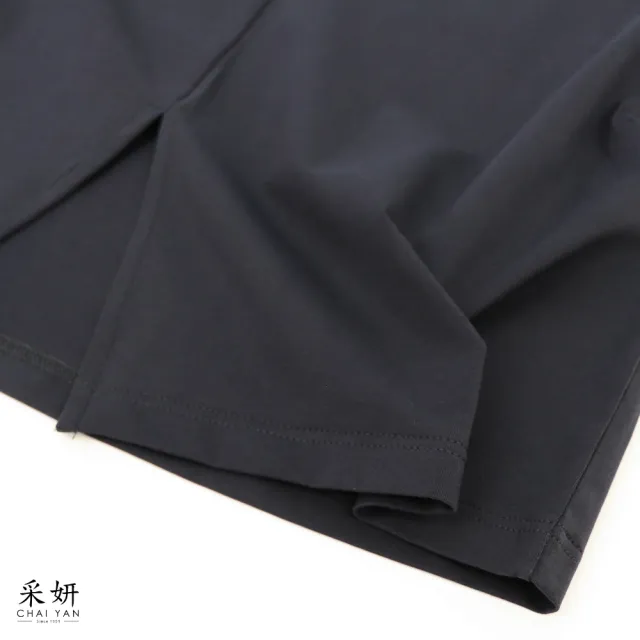 【CHAI YAN 采妍】水鑽印花連肩滑棉短袖上衣(春夏新款上衣-65-78公斤可穿)