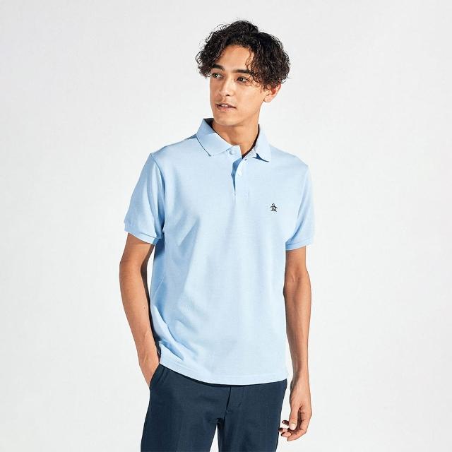 【Munsingwear】企鵝牌 男款淺藍色高級材質親膚舒適透氣合身剪裁時尚風格短袖POLO衫 MGVJ2500