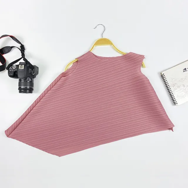 【巴黎精品】現貨+預購 三宅風皺褶衣服褶皺上衣摺衣彈力大尺碼(不規則圓領寬鬆女T恤24色b2a2)