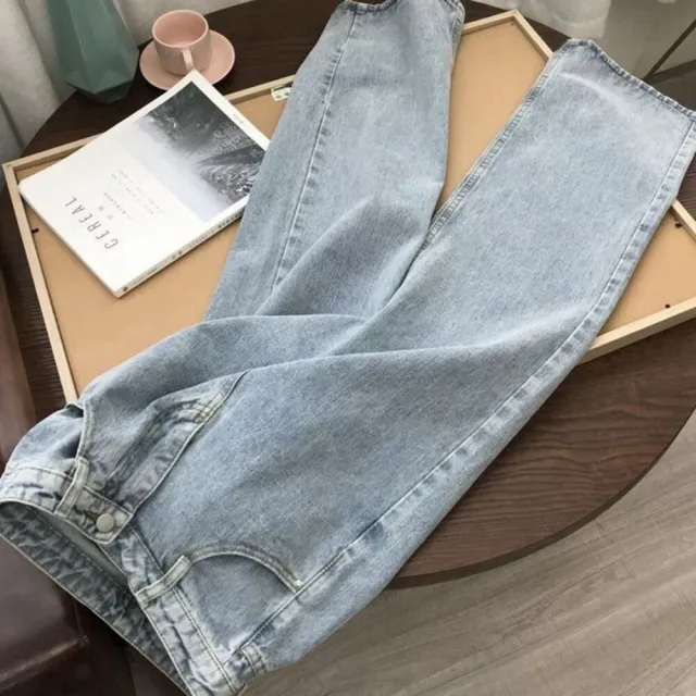 【Uicy】韓版復古寬鬆高腰牛仔寬褲 寬褲 褲子 女裝 P97