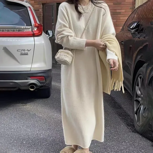 【Uicy】韓版氣質寬鬆顯瘦毛衣 連身裙 吊帶裙 吊帶褲 女裝 S350