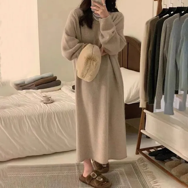 【Uicy】韓版氣質寬鬆顯瘦毛衣 連身裙 吊帶裙 吊帶褲 女裝 S350
