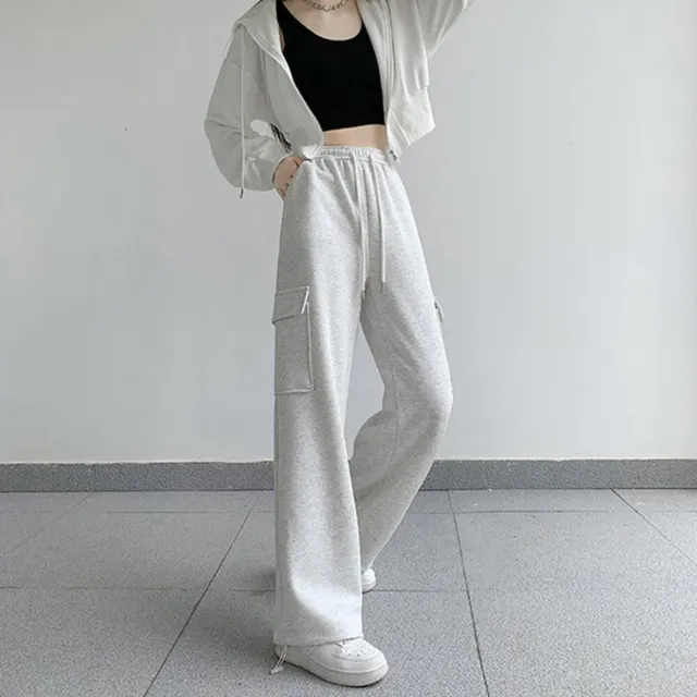 【Uicy】韓版高腰設計感工作褲 寬褲 褲子 女裝 P306